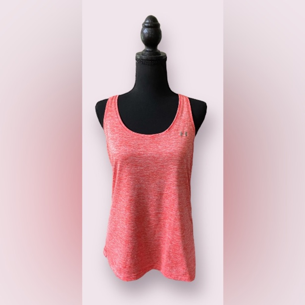 Under Armour: Orange Brushed HeatGear Loose Muscle Tee Tank Top